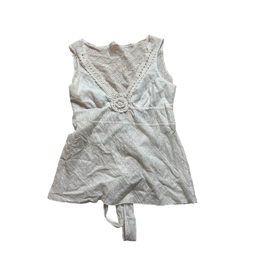2YK Charlotte Russe White 100% Cotton Tank Top Size Large